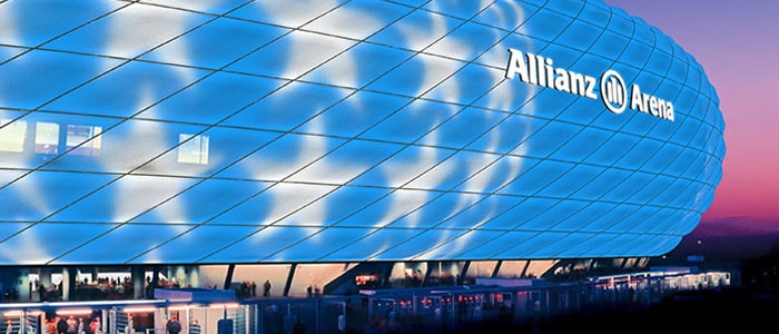A Bayern München stadionja Philips LED-es lámpákkal megvilágítva.