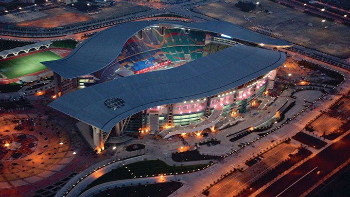 A kantoni olimpiai stadion Philips termékekkel megvilágítva.